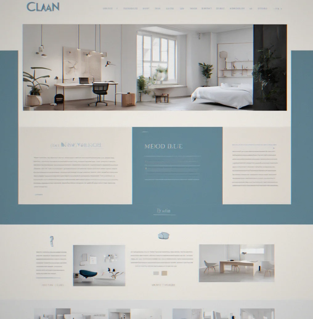Clean website interface demonstrating minimal color palette and restrained typography treatment