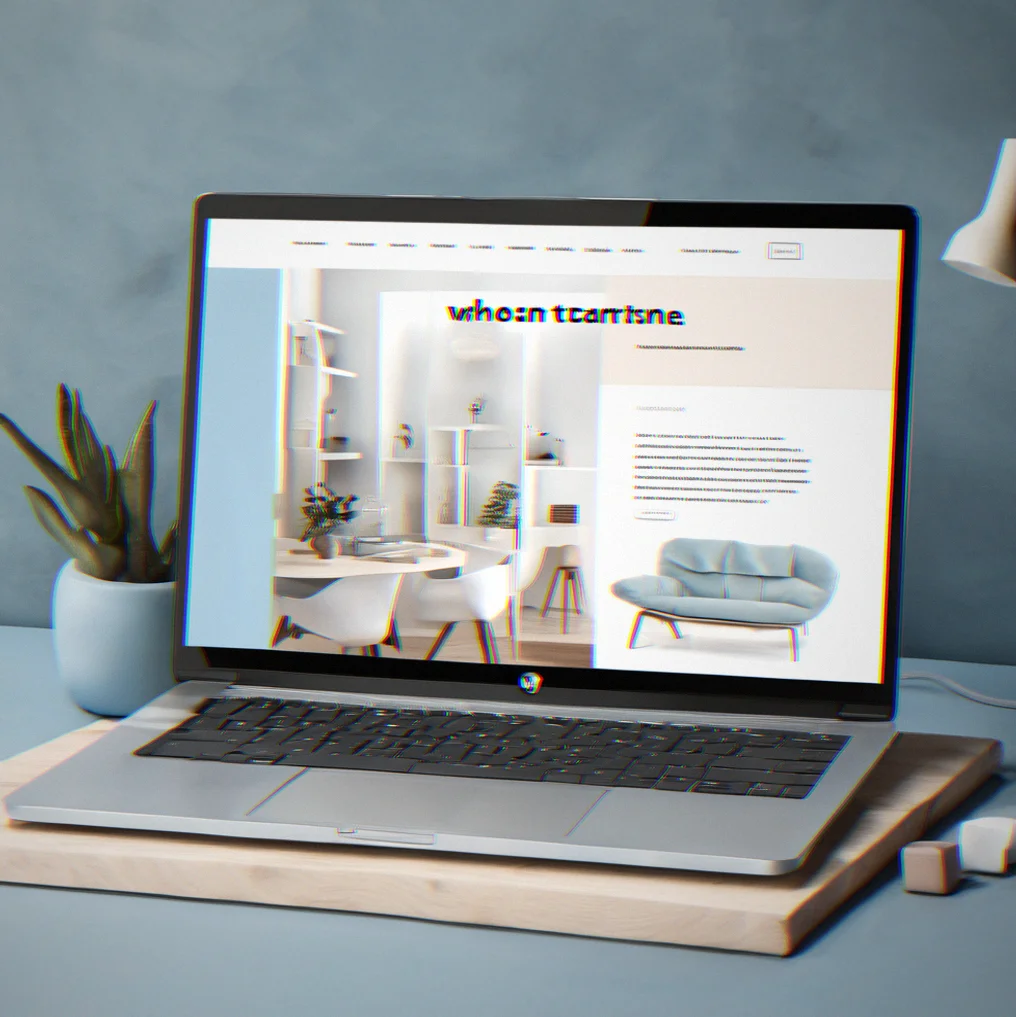 Website on a laptop screen with clean spacing and well-balanced type